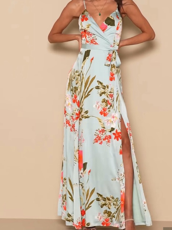 Lulus Dresses & Skirts - Lulus Still The One, light blue wrap dress